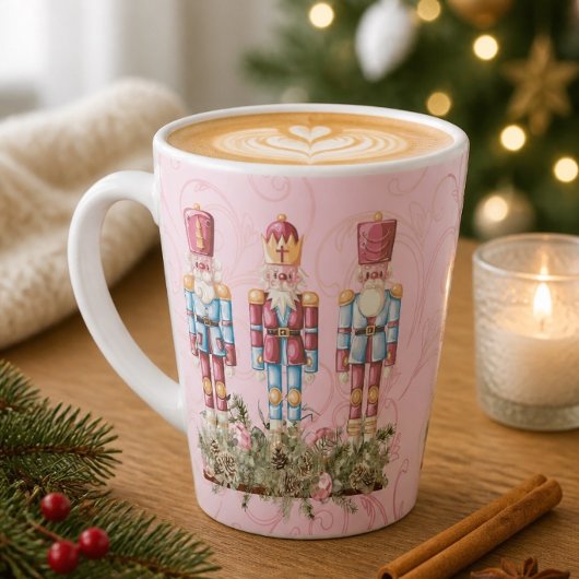 Roze Kerst Notenkraker Latte Mok