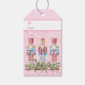 Roze Kerst Notenkraker Trio Cadeaulabel (Voorkant)