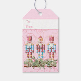 Roze Kerst Notenkraker Trio Cadeaulabel