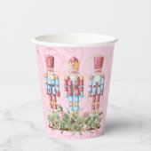 Roze Kerst Notenkraker Trio Paper Cups Papieren Bekers (Voorkant)