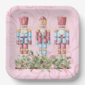 Roze Kerst Notenkraker Trio Papier Bord (Voorkant)