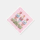 Roze Kerst Notenkraker Trio Papier Servet (Hoek)