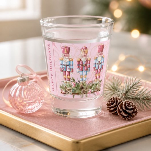 Roze Kerst Notenkraker Trio Shot Glas