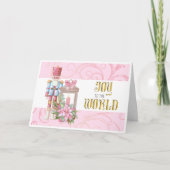 Roze Kerst Notenkraker Vreugde aan de Wereld Kaart (Voorkant)