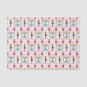 Roze kerst notenkrakerpatroon tissuepapier (Voorkant)