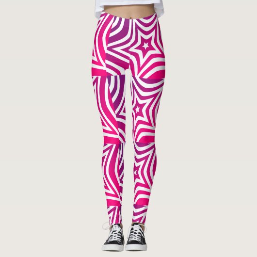 Roze kerst oktober in juli leggings (Voorkant)