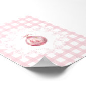 Roze Kerst Ornament Green Gingham Holiday Poster (Hoek)