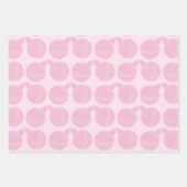 Roze Kerst Ornament Patroon Trio Vakantie Inpakpapier Vel (Voorkant 3)