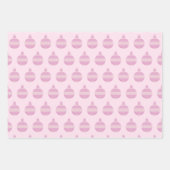 Roze Kerst Ornament Patroon Trio Vakantie Inpakpapier Vel (Voorkant 2)