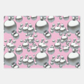 Roze Kerst Ornament Patroon Trio Vakantie Inpakpapier Vel (Voorkant)