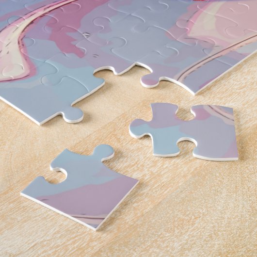  Roze Kerst Ornament Retro Puzzel Legpuzzel (Zijkant)