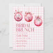 Roze Kerst Ornament Vrijgezellenfeest Brunch Kaart (Voorkant)