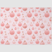 Roze Kerst Ornamenten Sneeuwvlokken Kerstmis Tissuepapier (Voorkant)