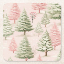 Roze Kerst Papier Onderzetter
