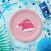 Roze kerst papieren bordje