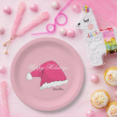 Roze kerst papieren bordje