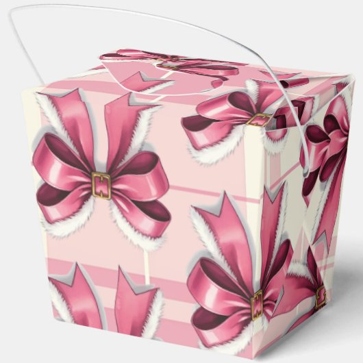 Roze Kerst Plaid bogen Bedankdoosjes (Achterkant)