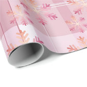 Roze Kerst Plaid Leuke Sneeuwvlokken Cadeaupapier (Rol Hoek)