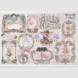 Roze Kerst Project Lijsten Vol 1 Decoupage Tissuepapier