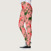 roze kerst reindeers leggings (Links)