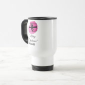 Roze kerst reisbeker (Voorkant links)