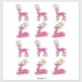 Roze Kerst Rendier Decal Stickers Xmas Santa (Vel)