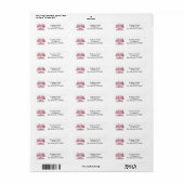 Roze Kerst Retouradres Etiket (Full Sheet)