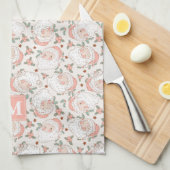 Roze Kerst  Retro Santa Claus Custom Theedoek (Quarter Fold)