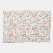 Roze Kerst  Retro Santa Claus Custom Theedoek (Horizontaal)