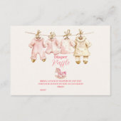 Roze Kerst Rocking Horse Diapper Raffle Informatiekaartje (Voorkant)