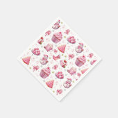 Roze Kerst Schattige Fun Sweet Servet (Hoek)