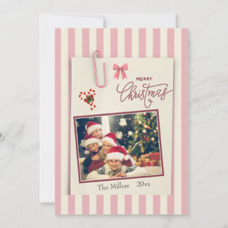 Roze Kerst Scrapbook Foto vakantiegroet Feestdagenkaart