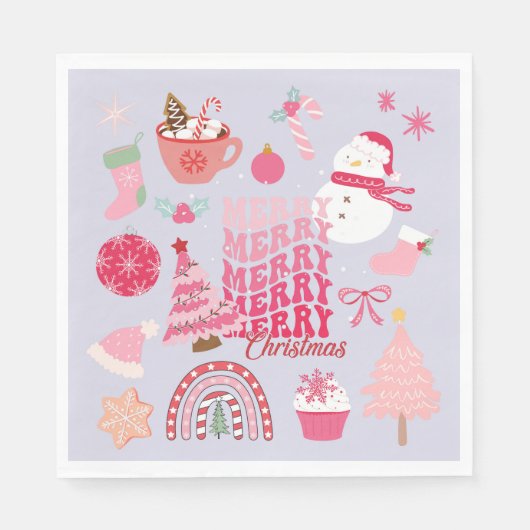 Roze kerst servet (Voorkant)