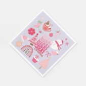 Roze kerst servet (Hoek)