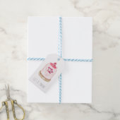 Roze Kerst Sneeuwbol Gift Tag Cadeaulabel (Met Touw)