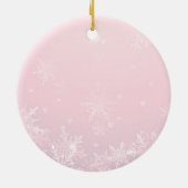 Roze kerst Sneeuwvlok Cupcake Eerste kerst Keramisch Ornament (Achterkant)