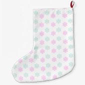 Roze kerst sneeuwvlok grote kerstsok (Achterkant)