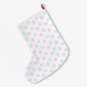 Roze kerst sneeuwvlok grote kerstsok (Achterkant (Hangend))