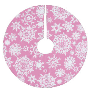 Roze Kerst Sneeuwvlok Patroon Boom Kleed Kerstboom Rok