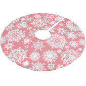 Roze Kerst Sneeuwvlok Patroon Boom Kleed Kerstboom Rok (Gekanteld)