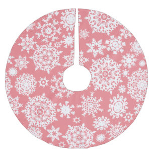 Roze Kerst Sneeuwvlok Patroon Boom Kleed Kerstboom Rok
