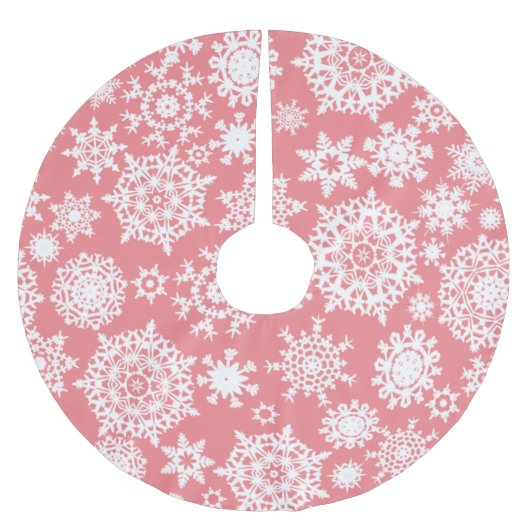 Roze Kerst Sneeuwvlok Patroon Boom Kleed Kerstboom Rok (Voorkant)