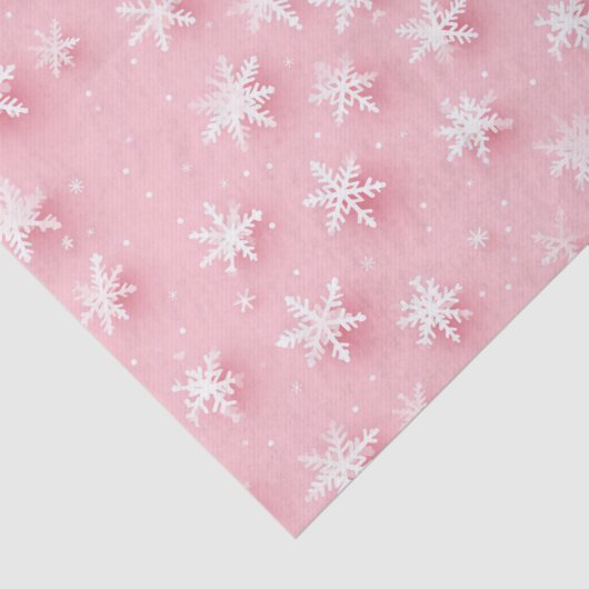 Roze kerst sneeuwvlokken tissuepapier (Detail)