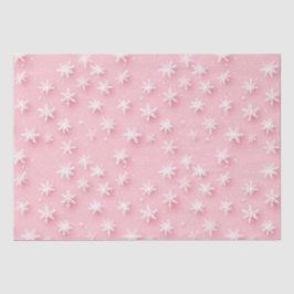 Roze kerst sneeuwvlokken tissuepapier