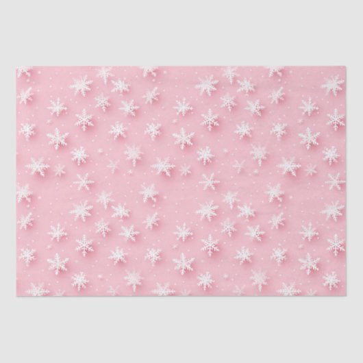 Roze kerst sneeuwvlokken tissuepapier (Voorkant)