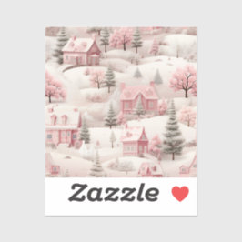 Roze kerst sticker