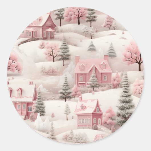 Roze Kerst sticker (Voorkant)