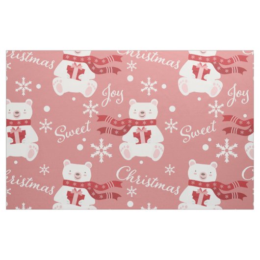 Roze kerst stof (Yard (91,4 cm))