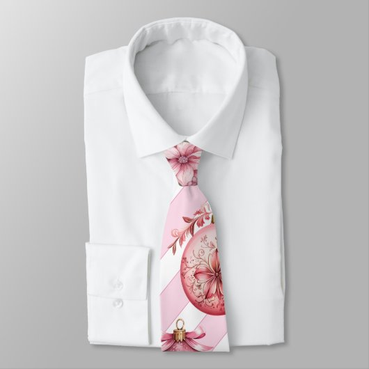 Roze kerst stropdas (Gebonden)