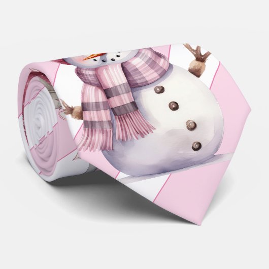 Roze kerst stropdas (Opgerold)